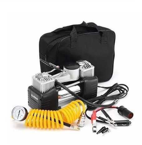 628-4X4 Tire Inflator Heavy Duty Classic Mini Portable Air Compressor Kit Double Cylinder DC12V Car Tyre Compressor