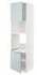 METOD خزانة عالية لفرن/ميكرويف بابين/أرفف, أبيض/Bodbyn رمادي, ‎60x60x220 سم‏ - IKEA