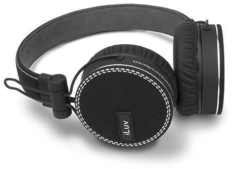 iLuv Ref Fashionable Deep Bass Headphones with Canvas Fabric Exterior ‫(IHP635BLK) - Black