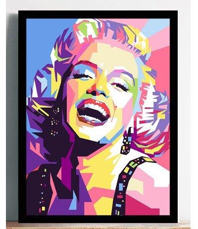 Marilyn Monroe Pop Art Wall Poster Multicolour With Frame - 40 x 55 cm