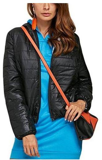 Fashion Hooded Pure Color Down Coat - Black
