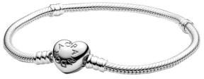 Pandora Moments Heart Clasp Snake Chain Bracelet 590719-19 Silver