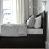 MALM Bed frame, high, w 2 storage boxes, black-brown/Lindbåden, 160x200 cm - IKEA