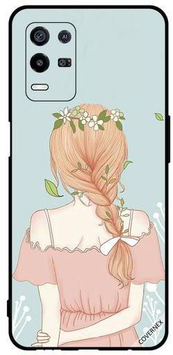 Protective Case Cover For Oppo K9x Standing Girl Looking Cute