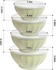 Atraux Set Of 4 Stackable Plastic Mixing Bowls With Lids, Large Cooking Bowls For Food Storage, Assorted Colors, Large