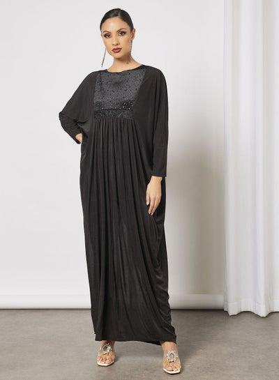 Abaya With Contrasting Fabric