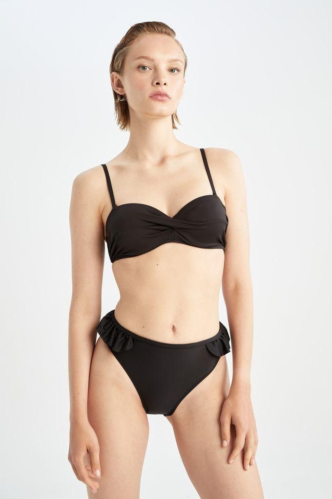 Defacto Woman Regular Fit Swimwear Bikini Top-Black