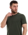Izor Plain Basic Round Neck Dark Olive T-Shirt