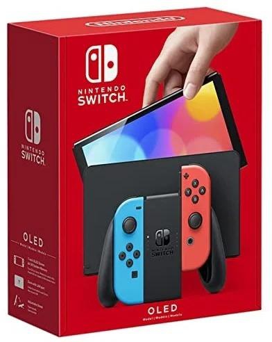 Nintendo 3ds Switch Oled Model - Neon Blue And Red Joy-con - Black