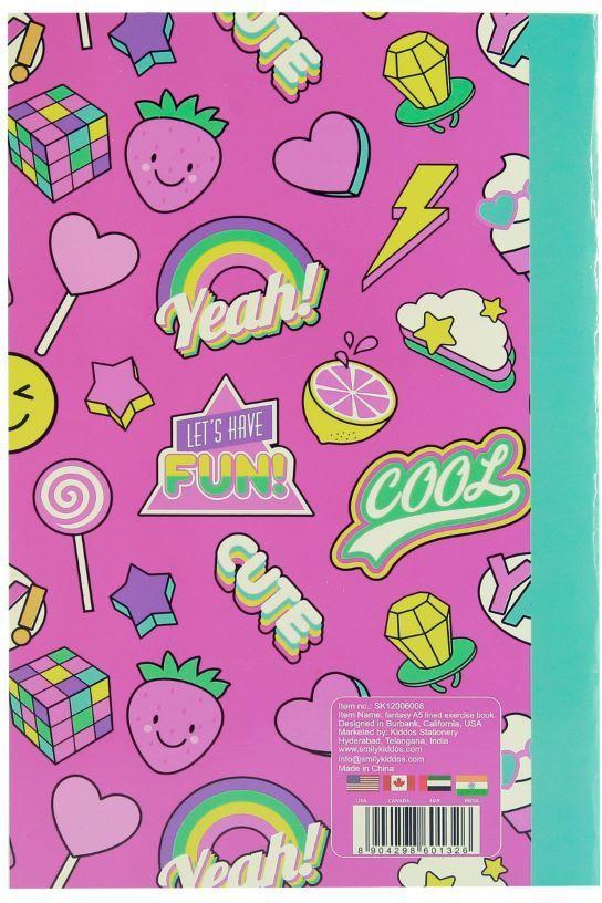 Smily Kiddos Pink A5 Lined Exercise Notebook- Babystore.ae