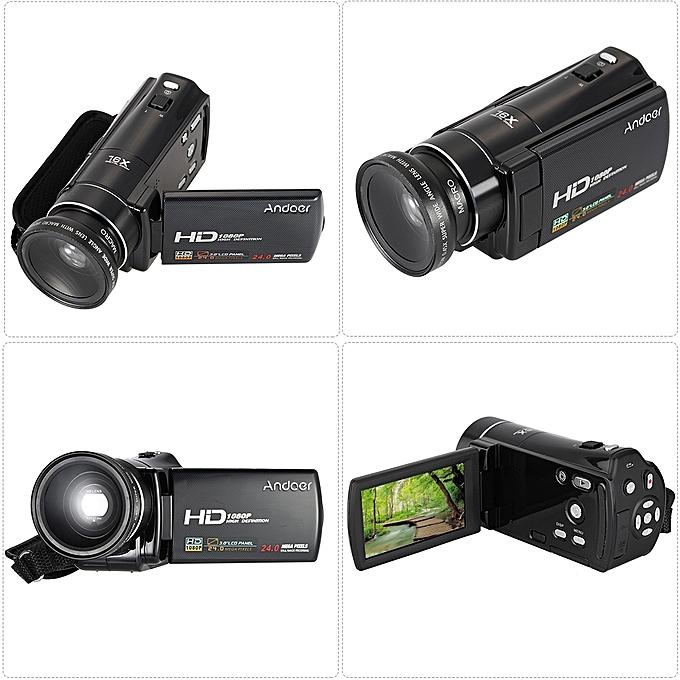 Generic Andoer HDV-V7 1080P Full HD Digital Video Camera Camcorder Max 24 Mega Pixels 16× Digital Zoom with 3.0" Rotatable LCD Screen w/ 37mm 0.45× Wide Angle Lens