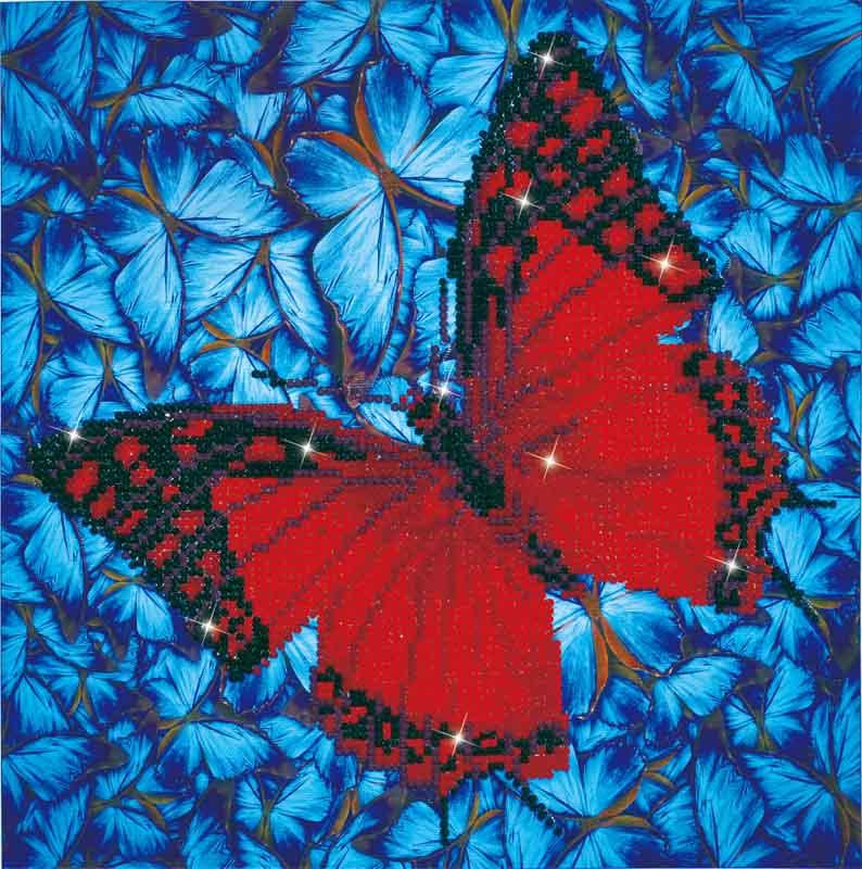 Dotzmania Flutter by Red Kit Colour Printed FabricDiamond Painting Kit  (As Picture)