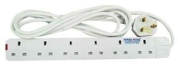 Power King 6 Way Extension Cable - White