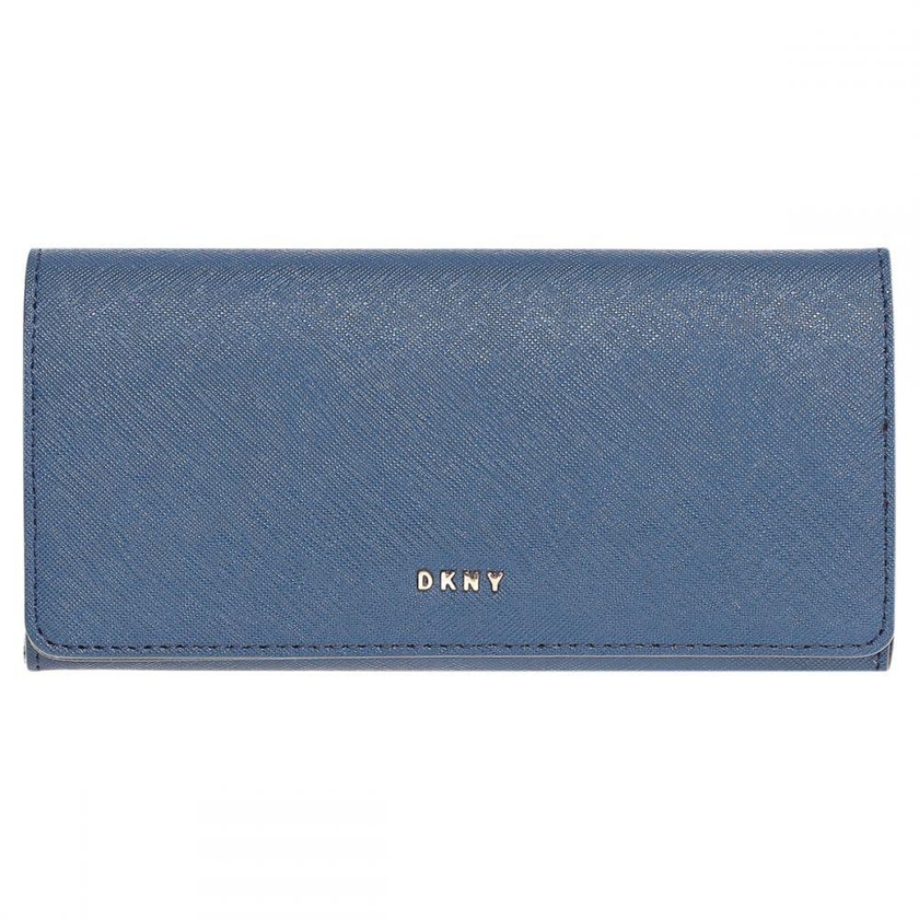 DKNY R362350207-489 Slgs  Bryant Park Long Bifold Wallet for Women -  Leather, Blue