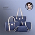 Five Pieces Classic Tote Bag Set for Women - Blue