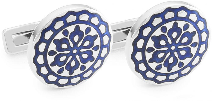 Dahnag Cufflinks for Men , Stainless Steel ,Silver and Blue