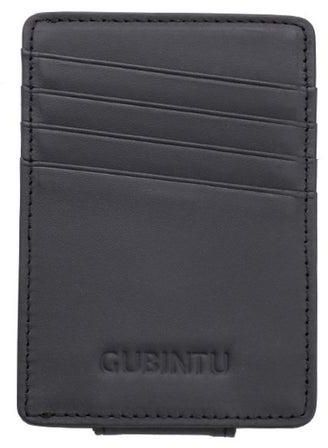 Genuine Leather Foreign Trade Card Wallet With Back Money Clip Black