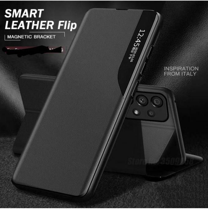 Oppo A15 Leather Silicon Back Case+Free Screen Guard`