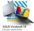 Asus Vivobook 14 (2023) Laptop - 13th Gen / Intel Core i5-1335U / 14inch FHD / 512GB SSD / 8GB RAM / Shared Intel UHD Graphics / Windows 11 Home / English &amp; Arabic Keyboard / Blue / Middle East Version - [X1404VA-NK114W]