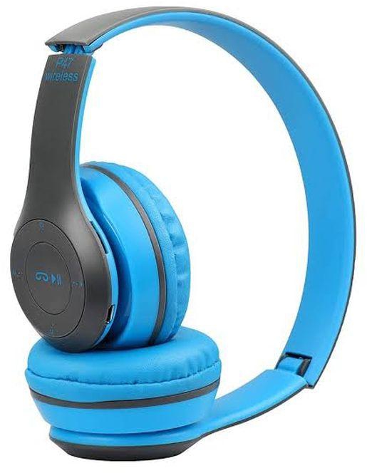 P47 Wireless Bluetooth Headphones - Gray/Blue