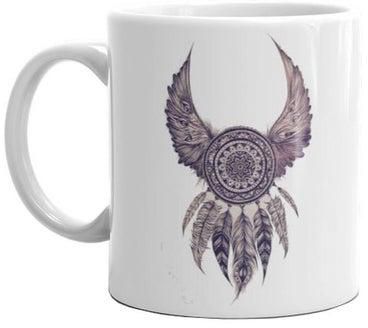 Printed Ceramic Mug White/Purple