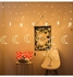 Ramadan Crescent Moon Star Curtain LED Fairy Lights Yellow 3.5meter