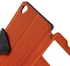 حافظة جلدية بنافذة وستاند وجيب بطاقة من روركوريا داياري مع واقي شاشة من اوزون لهواتف سوني اكسبيريا زي 3 D6653 D6603 - برتقالي