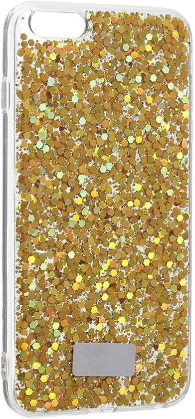 Apple iPhone 6 Plus Plastic Glitter Back Case - Gold 71