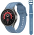 Miimall Compatible Samsung Galaxy Watch 5 Band 40mm 44mm/Galaxy Watch 5 Pro 45mm/Galaxy Watch 4 Band 40mm 44mm/Watch 4 Classic Band, No Gap Silicone Replacement Strap with Colorful Buckle (Light Blue)