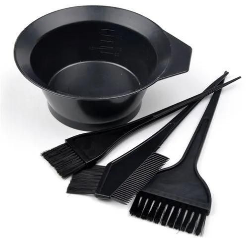 Fashion 4pcs Salon Hair Dye Set Kit Hair Color Brush Comb Mixing Bowl.100% New and High Quality!!! Colour: black Material: plastic Bowl Package Content: