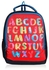 English Alphabet Printed Polyester Kids Backpack with zip closure Ideal for 6-8 years age group, Plastic Sipper And Polyester Pouch Multicolour
