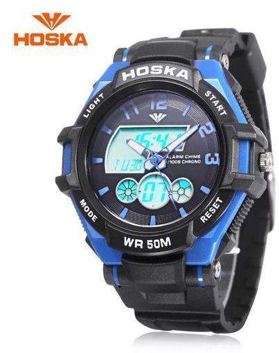 HOSKA Children Dual Movt Sports Watch - Blue+Black
