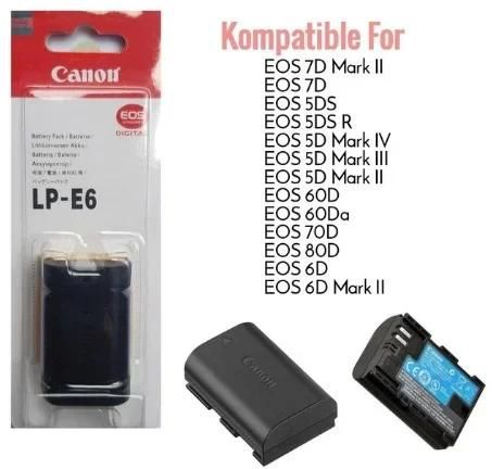 Replacement Battery Pack For Canon 6d/5d/60d Mark Ii Lp-e6 70d,80d,e6 Dslr Camera