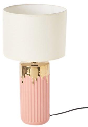 Allure Table Lamp With Base Pink/White/Gold 25x49cm