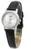 Casio Analog White Dial Black Leather Strap Womens Watch
