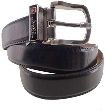 Swiss Military Black Leather Belt For Men