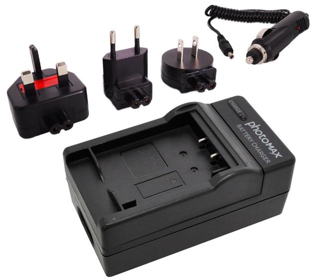 photoMAX For Minolta NP900 Camera Battery Charger with Travel Plugs