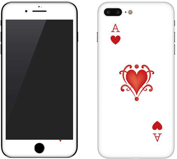 Vinyl Skin Decal For Apple iPhone 7 Plus Ace Of Hearts