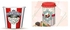 El watania popcorn bucket size 3 white*decor 3l + El watania spices box size 3 red*decor
