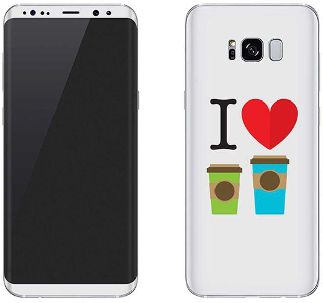 Vinyl Skin Decal For Samsung Galaxy S8 I Love Coffee