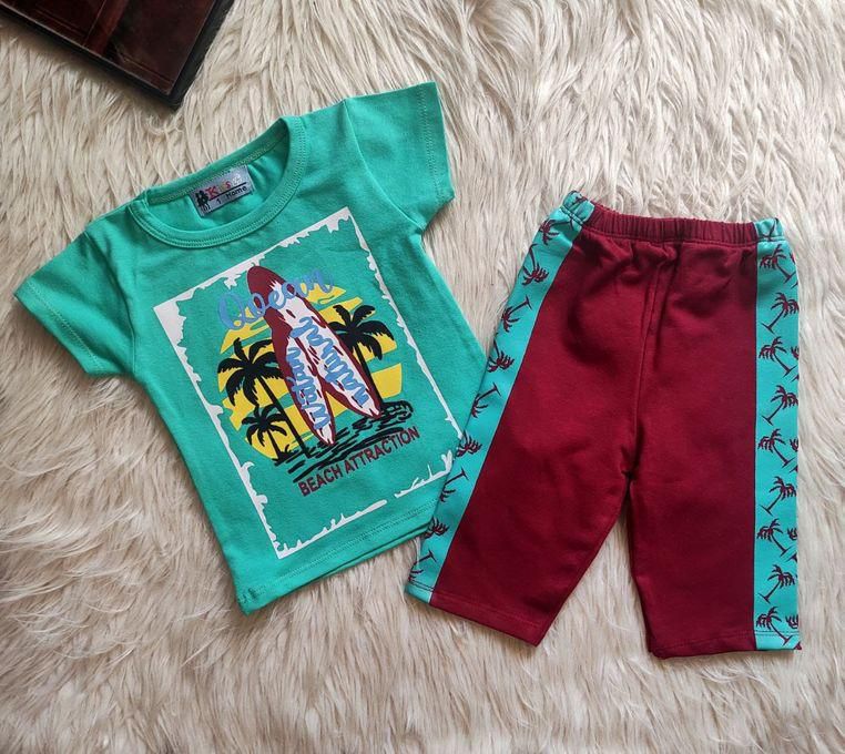 Boy's For Summer Consists Of Two Pieces Top And Short