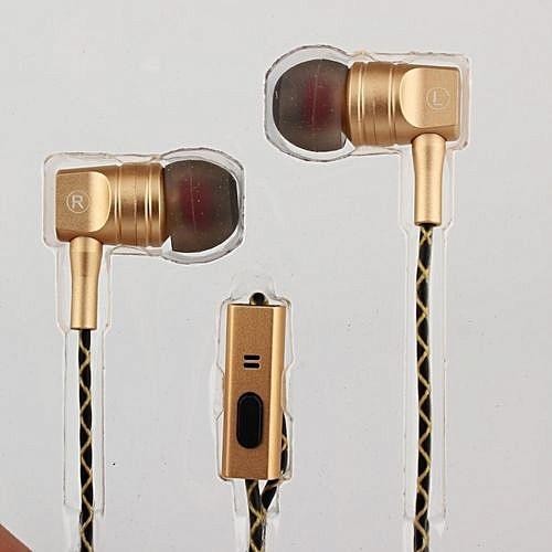 Universal ELEGIANT GS3 Phone Wire Full Metal Ear Headphones Movement To Support High-Quality Stereo Music Playback Noise A Bond Linked To Wear And Convenient Suitable For Mobile Phone Tablet PC Computer Gold