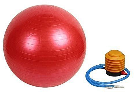 Generic Gymnastic Ball -65 cm - 125 Kg - Red + Free Pump