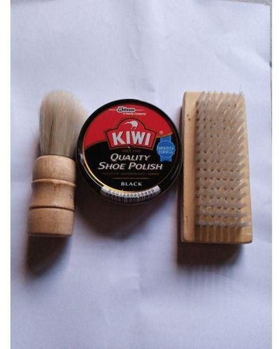 Black Kiwi Hand Brush Polish For All Black Leather Footwear.