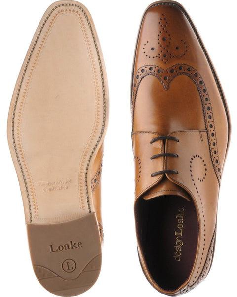 LOAKE Kruger Derby Brogue shoe - Tan Calf