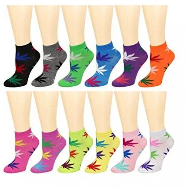 Fashion 6 Pairs Women Ankle Sports Socks Leaf PatternNo Show Low Cut US 9 11 Fashion