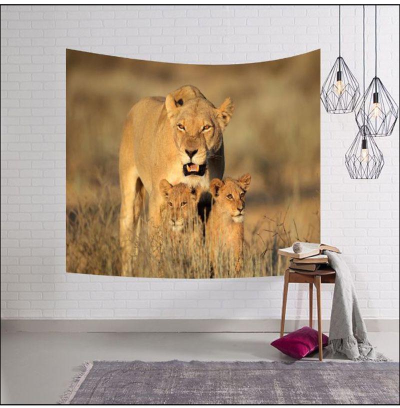 3D Animal Painting Wall Sticker Multicolour