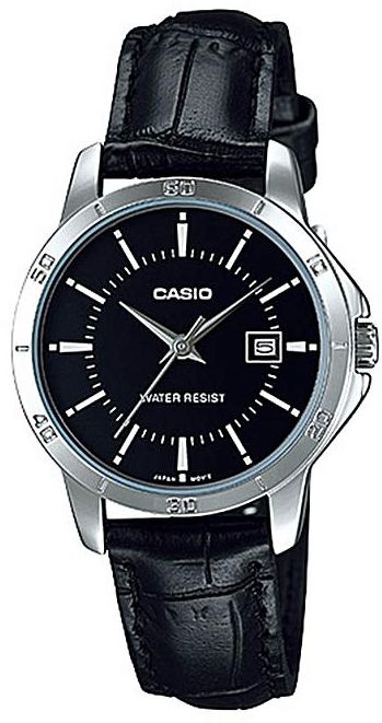 Casio LTP-V004L-1A Leather Watch – Black