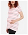 Angelique Maternity Striped T-Shirt - White, Black & Neon Pink