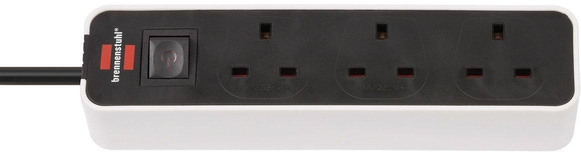 Brennenstuhl, Ecolor BS Standard Power Extension Cord, 3 Sockets, 3Mtr, Black White